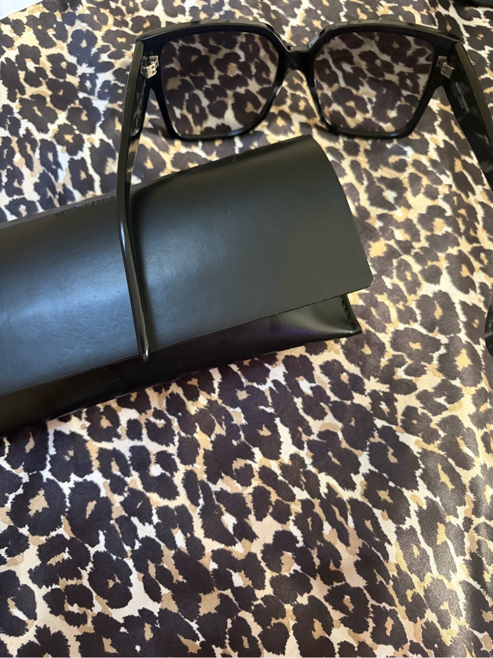 Black Saint Laurent Logo Women's Sunglasses